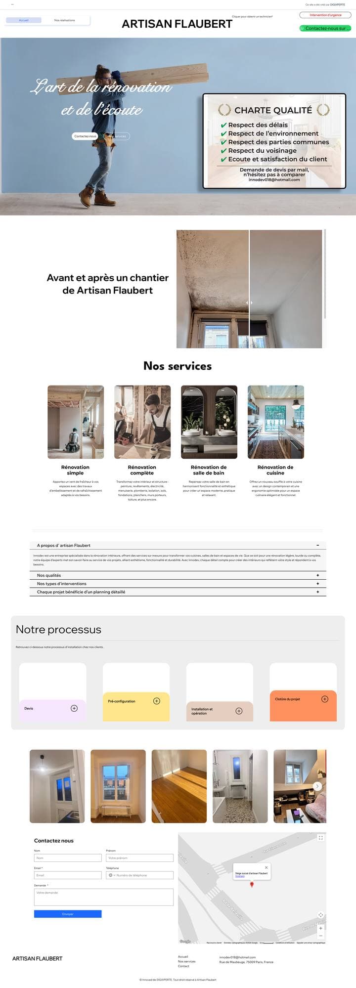 Site web Artisan Flaubert